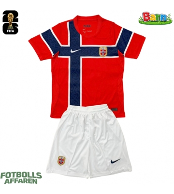 Norge Hemmaställ Barn VM 2026 Kortärmad (+ Korta byxor)